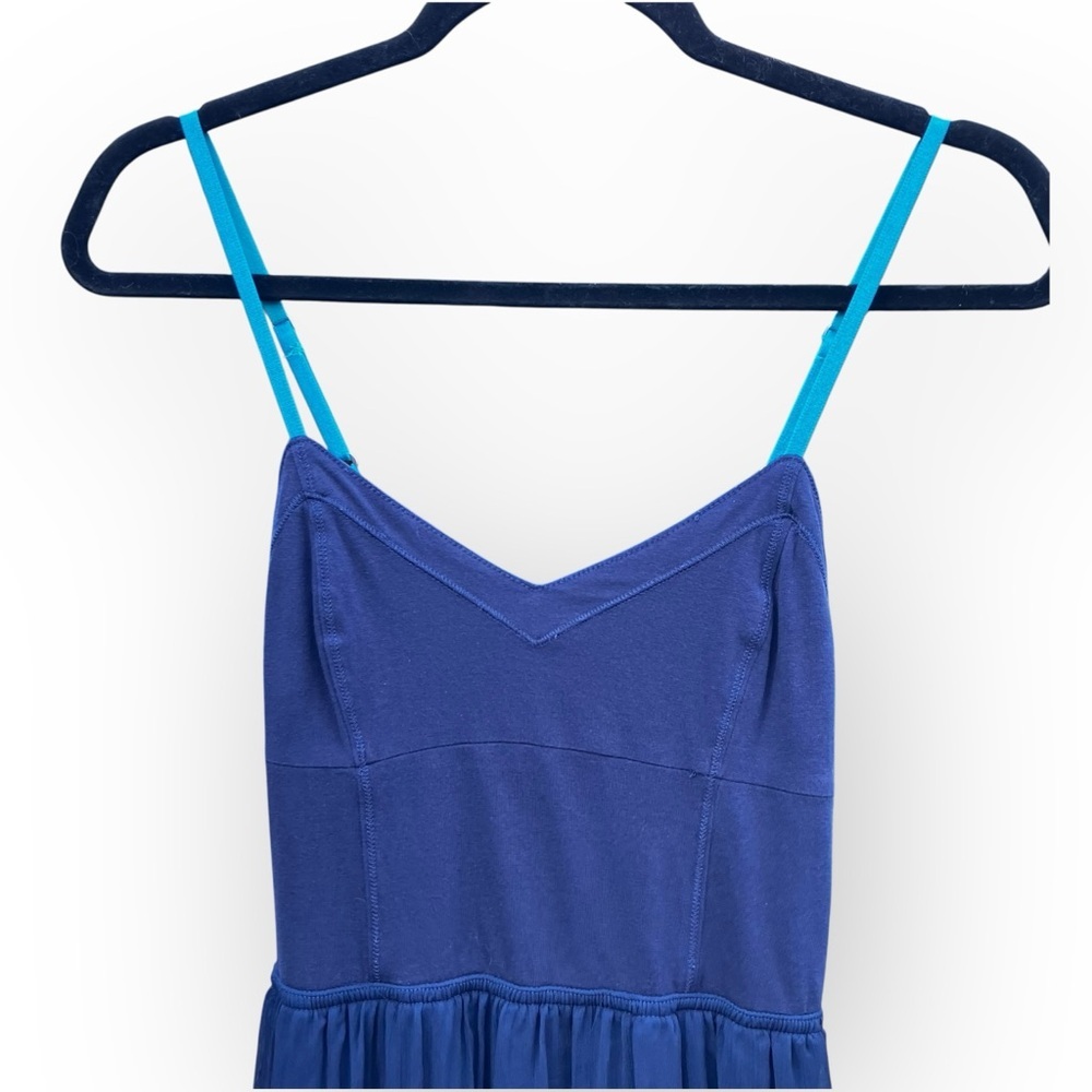 Aeropostale‎ Womens Y2K Maxi Dress Navy Adj Spaghetti Straps Size S Boho Flowy